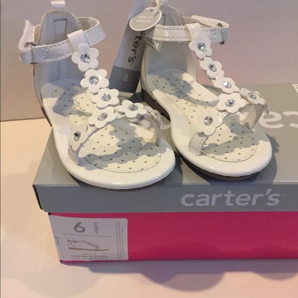 Carter’s 6 toddler sandals white bling nib - Picture 3 of 8